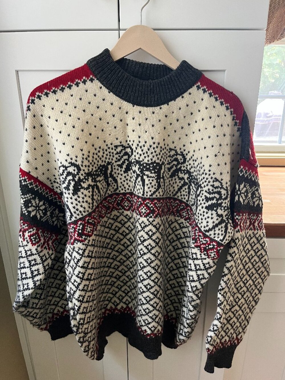 Vintage Nordstrikk Norwegian Wool Sweater – Elk Pattern – Size Large